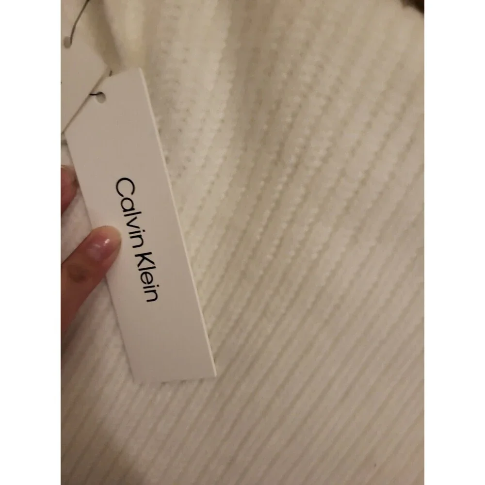 CALVIN KLEIN Womens Soft White Infinity Acrylic Knit Scarf
